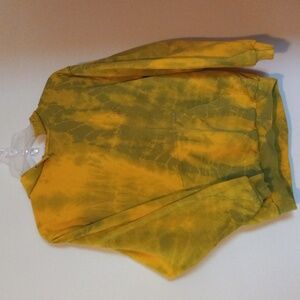 Vintage neon tie dye hoodie yellow green Tantum o.n. kids brand, large